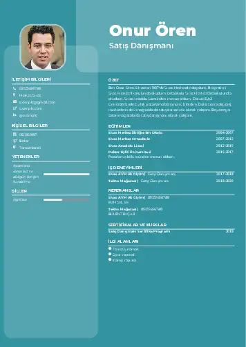 Market Sektörü İçin CV Örnekleri cv indir